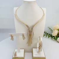 OR23796 Parure de bijoux africains pour femme avec grand pendentif, collier plaqué or, bijoux de luxe en forme de fleur pour mariage, fiançailles, fête