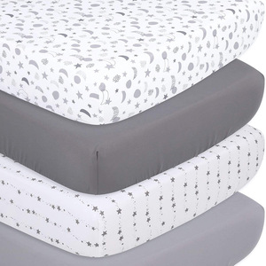 Màu sắc rắn hoặc tùy chỉnh in ấn Mô hình đàn hồi tấm ga trải giường siêu mềm Bông trang bị tấm phong cách đôi kích thước - Product Image 2