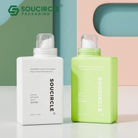 Bouteille en plastique HDPE carrée de 500 ml, personnalisée en usine, adaptée au détergent à lessive, avec bouchon à vis à languette.