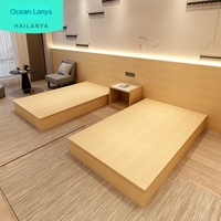 Modernes Holz-Hotelzimmer-Set Vollständiges Einzelbett mit Lampe Maßgefertigt für Gewerbliche Nutzung