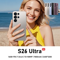 Téléphone portable S26 Ultra avec stylet numérique, 5G, écran AMOLED 7,3 pouces, batterie 8000 mAh, 16 Go/1 To, cadre métallique, détection de visage sans lumière, vente en gros OEM CE