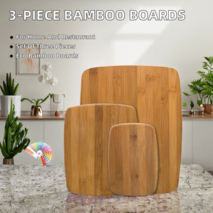 Tabla de Cortar Rectangular de Bambú Antideslizante, Apta para Alimentos, Hecha a Mano, de Madera Natural con Gancho de Metal, Grado A - Product Image 2