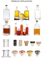 Bouchon en liège en forme de T avec dessus en bois naturel pour bouteille de whisky ou de vin, taille personnalisée 24x35mm, anti-déversement, logo personnalisé, finition lisse poncée