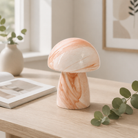 Figurine de champignon en verre artisanal, ornement décoratif pour la maison, en verre marbré tourbillonné, pour la décoration de bureau d'hôtel, d'étagère ou comme cadeau