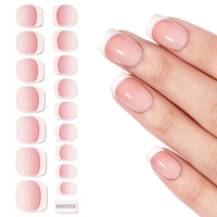 Extensions d'ongles à presser Huizi personnalisées, French Manucure, Nouvelles formes, Wraps d'ongles en gel semi-durci souples