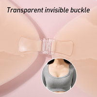 Soutien-gorge invisible auto-adhésif en silicone sans bretelles ni dos, réutilisable, effet push-up pour femme