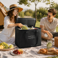 Sac isotherme durable en non-tissé pour courses, avec doublure en aluminium, imperméable, à double fermeture éclair, pour le transport des courses