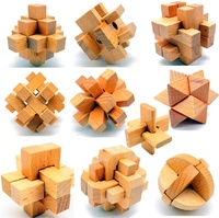 Petit puzzle en bois, casse-tête Kongming, test de QI, jouets éducatifs pour adolescents et adultes, jouets promotionnels