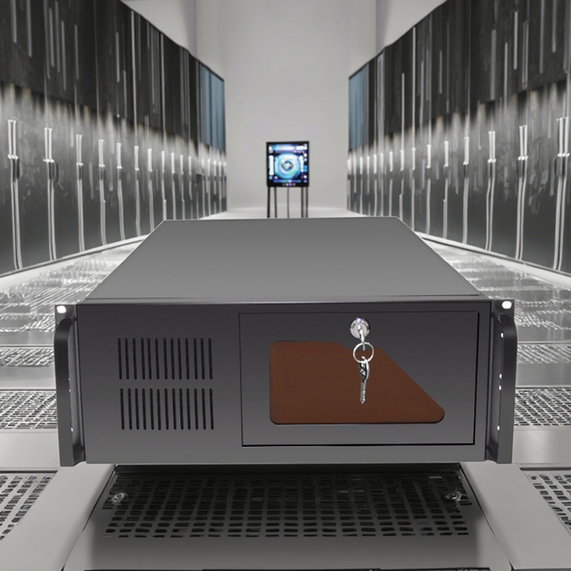 High Quality 4U Rack Mount Industrial Computer Chassis ATX 8*3.5 Inch HDD 2*CD Position with Fan Stock Style