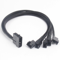Adaptateur de câble de ventilateur d'ordinateur HUB, grand câble d'extension réseau 4 broches 3/4 broches, lot de cinq, en PVC, cuivre étamé, 220V