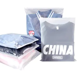 Hot Selling Eco friendly Zipper Resealable Clothes Packaging Frosted Plastic Ziplock Bag Accepts Custom Logo