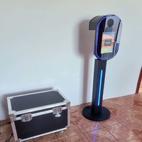 Cabina de Fotos Instantánea con Pantalla Táctil Vertical de 15.6 Pulgadas, Luces Circulares, Compatible con SLR y iPad