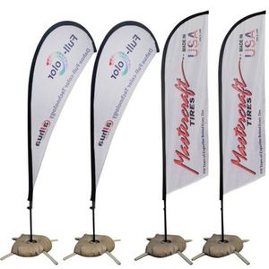 Manufacturer Custom Polyester Beach <b>Flag</b> Banner with Fiberglass Flagpole & Base Digital Printed Tear Drop Feather <b>Flags</b> - Product Image 1