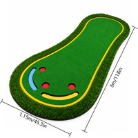 Tapis d'entraînement de golf simulé pour putting, en EVA et PP, pour intérieur, avec drapeaux, balles et putter