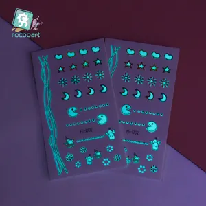 Pegatina de <span class=keywords><strong>tatuaje</strong></span> luminoso azul, Mini <span class=keywords><strong>Luna</strong></span> <span class=keywords><strong>pequeña</strong></span> mixta brillante en la oscuridad, <span class=keywords><strong>tatuaje</strong></span> temporal impermeable - Product Image 1