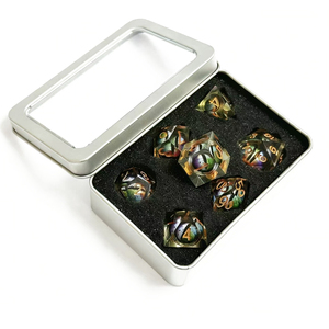 Ensemble de dés en résine œil de dragon polyédrique, compatibles avec les jeux de rôle Dungeons and Dragons DND pour les jeux de table MTG - Product Image 6
