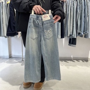 Nuovi Jeans in Cotone per Ragazze, <span class=keywords><strong>Pantaloni</strong></span> Lunghi <span class=keywords><strong>Bianchi</strong></span> a Gamba Dritta per Bambine - Product Image 3