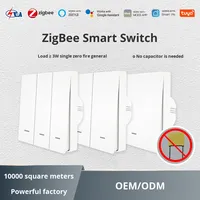 Interrupteur intelligent Zigbee, application Tuya Smart Home, télécommande, matériau ABS, utilisation en intérieur, interrupteur mural universel à un seul bouton, zéro feu, US