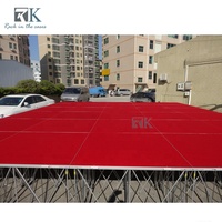 Plateforme de scène à revêtement moquette rouge, installation rapide, podium pliable, en promotion