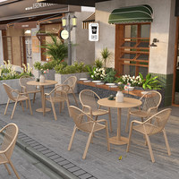 Ensemble table et chaises d'extérieur, imperméable, résistant au soleil, pour le thé, le café, petite table d'appoint pour jardin, cour, balcon, terrasse