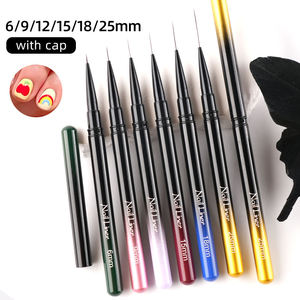 Pinceau Liner Gel pour Ongles en Nylon 6 9 12 15 18 25mm de Qualité Supérieure, Marque Privée, pour Peinture d'Ongles, Manucure, Salon, Pinceaux Nail Art - Product Image 2