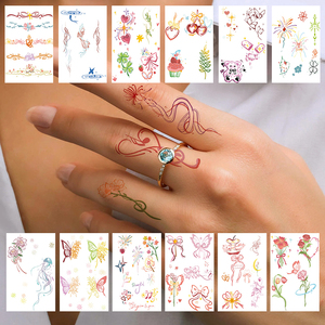 Elegante fiocco farfalla fiori orsetto disegni Mini <span class=keywords><strong>tatuaggi</strong></span> finti Peel-Off impermeabili per le dita con decorazioni per il braccio - Product Image 3