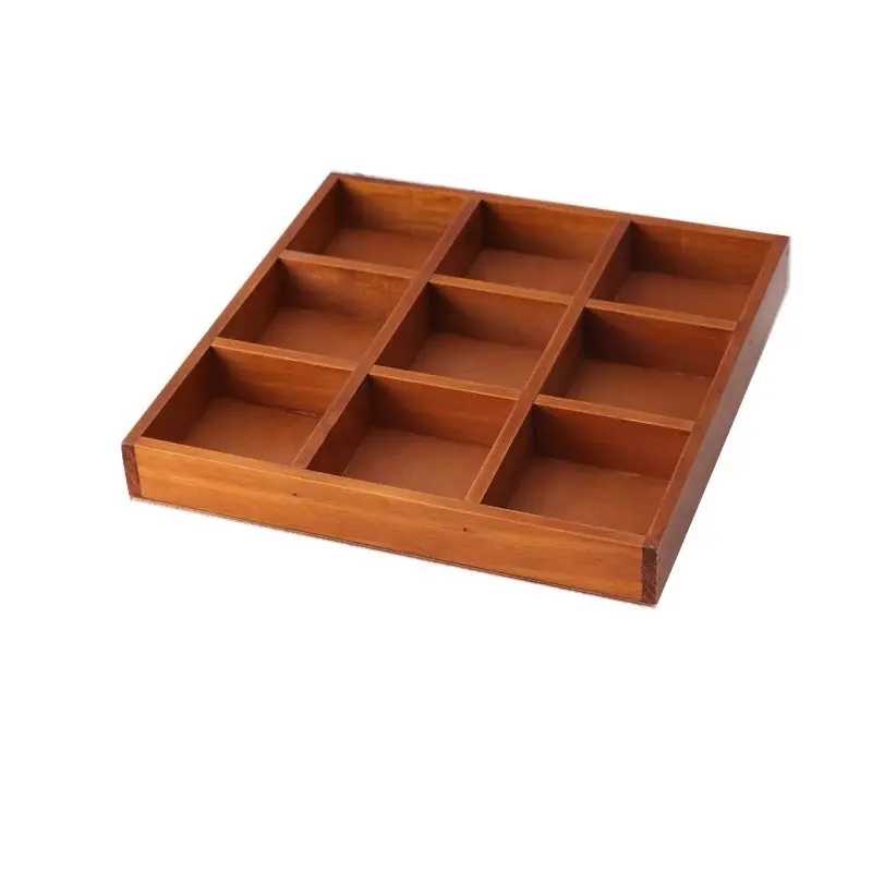 Rectangular Handmade Wood Wood tray display boxes with dividers