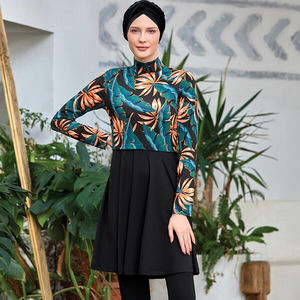 Lo más nuevo, 3 uds., traje de baño musulmán, estampado Digital, hiyab musulmán modesto, turbante, Burkini, traje de baño islámico para mujer - Product Image 1