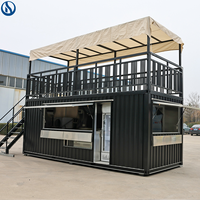 Cuisine portable en conteneur maritime, restaurant de restauration rapide en plein air, bar, café, kiosque, unité de restauration commerciale modulaire préfabriquée