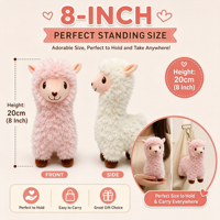 Peluche de Alpaca Rizada Suave de 8 Pulgadas, Muñeco de Llama de Peluche con Pelo Esponjoso, Premio para Máquinas de Arcade en Centros Comerciales, Venta Directa
