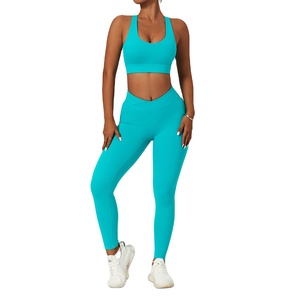 Fabricant personnalisé Ensemble de soutien-gorge de yoga pour femmes, doux, léger, coupe en V, scrunch dans le dos - Product Image 4