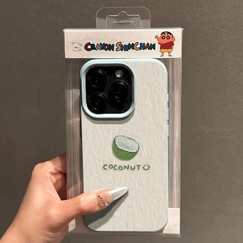 Oil Painting Coconut [Sky Blue Lychee Pattern]