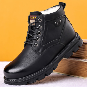 <b>Men</b> Winter Warm Fleece Lined High Top Leather Snow <b>Boots</b> Anti Slip <b>Work</b> <b>Boot</b> Martin Style - Product Image 1