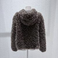 Veste en fourrure d'agneau pour femmes, doublée de peau de mouton, à capuche, décontractée, avec fermeture éclair, chaude et confortable, épaisse, pour les journées d'hiver froides