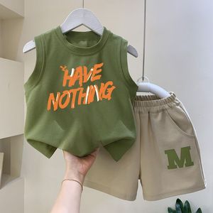 Conjunto de Verano sin Mangas para Niños, Chaleco Informal con Dibujos Animados, Pantalones Cortos de Poliéster/Algodón, Marca LURI, Conjuntos de Ropa - Product Image 4