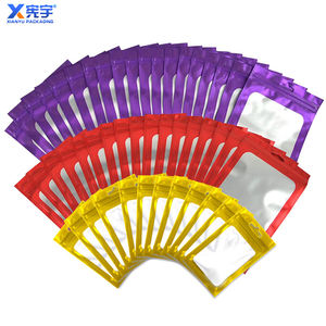 Tas paket pelangi holografik merah muda kustom ritsleting perhiasan tas Mylar plastik tahan air dapat ditutup kembali - Product Image 5