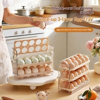 Boîte de rangement pour œufs en plastique pour la porte latérale du réfrigérateur de cuisine, avec couvercle à bascule automatique, pour conserver les aliments frais, boîte de rangement pour œufs