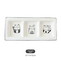 Pot en céramique chat mignon, étanche, compatible micro-ondes, design peint à la main, moderne et minimaliste, pour ranger bonbons et snacks