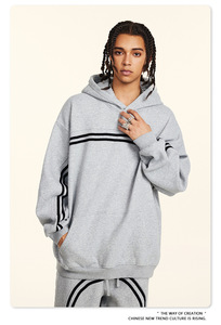 High Quality 100% Cotton350g Oversized Knitted <b>Hoodie</b> Streetwear 3D Embossed Unisex <b>Hoodie</b> For <b>men</b> - Product Image 2