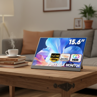 Moniteur portable de jeu SIBOAN 15,6 pouces 1080P Full HD IPS avec haut-parleur intégré, luminosité 250 cd/m², temps de réponse 20 ms