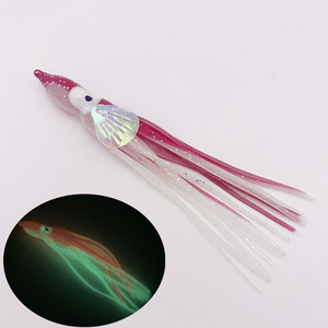 Nouvelles jupes de calamar lumineuses de 12 cm, leurres souples de pêche en forme d'octopus avec écailles <span class=keywords><strong>pour</strong></span> la pêche à la traîne - Product Image 2