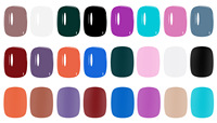 576 faux ongles à presser, 24 faux ongles brillants et mats de couleur unie, forme squoval, couvrance totale, réutilisables, artificiels, pour femmes, DIY