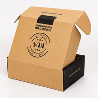 Boîte d'expédition personnalisée en carton ondulé rigide avec impression de logo noir en relief sur papier artistique