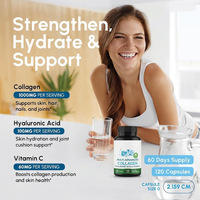 Capsules de collagène multi-sources avancées, types I, II, III, acide hyaluronique, vitamine C, complément alimentaire pour les cheveux, la peau, les ongles et les articulations