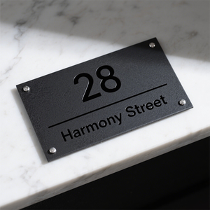 لوحة منزل حديثة مخصصة من الفولاذ المقاوم للصدأ ، علامة عنوان الشارع رقم LED للديكور الإعلاني للمكتب والمنزل - Product Image 5