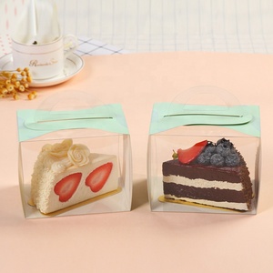 Bánh lát pho mát bánh hộp nhựa tráng miệng hộp với xử lý tái chế màu xanh lá cây màu hồng trong suốt 1 Mảnh Dễ Thương bespoke bữa tiệc sinh nhật - Product Image 2