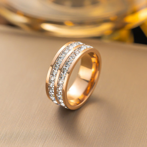 Luxury Stainless Steel 18k Wedding Engagement Couple Finger <b>Ring</b> Women Men Cz Knuckle <b>Ring</b> for Jewelry Gift - Product Image 3