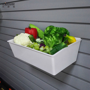 Unipower Wall Mounted <b>Plastic</b> Storage Bin Rectangle Transparent Gray Food Container No Lid - Product Image 3