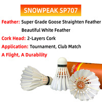 SNOWPEAK SP707 Super Grade Oie Redresser Plume Badminton Ball Shuttlecock Durable Bon Vol pour la Compétition de Tournoi