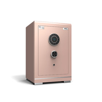 Chen Guang Smart WiFi Stahl Feuerfester Sicherheitstresor App-Fernüberwachung Biometrisches Fingerabdruckschloss Roségold/Burgunderrot Wandmontage